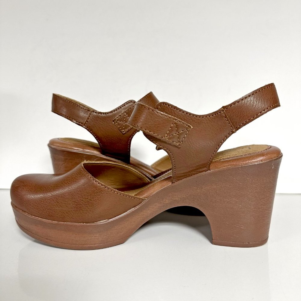 Born Brown Leather Clog Heels - Picture 6 of 11